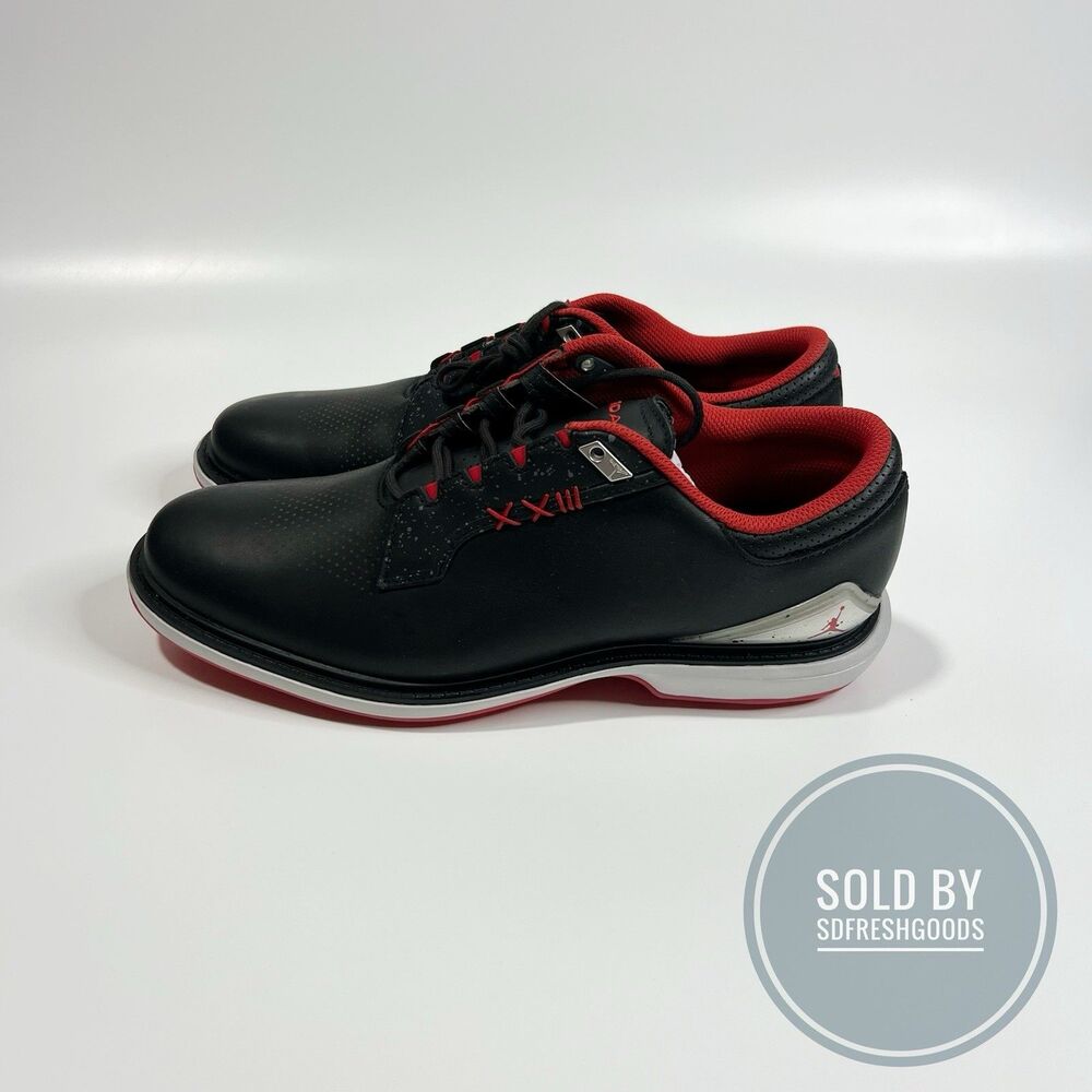 Nike Air Jordan ADG 5 Golf Spikeless Shoe Black Fire Red  FQ6642-001 Size 12